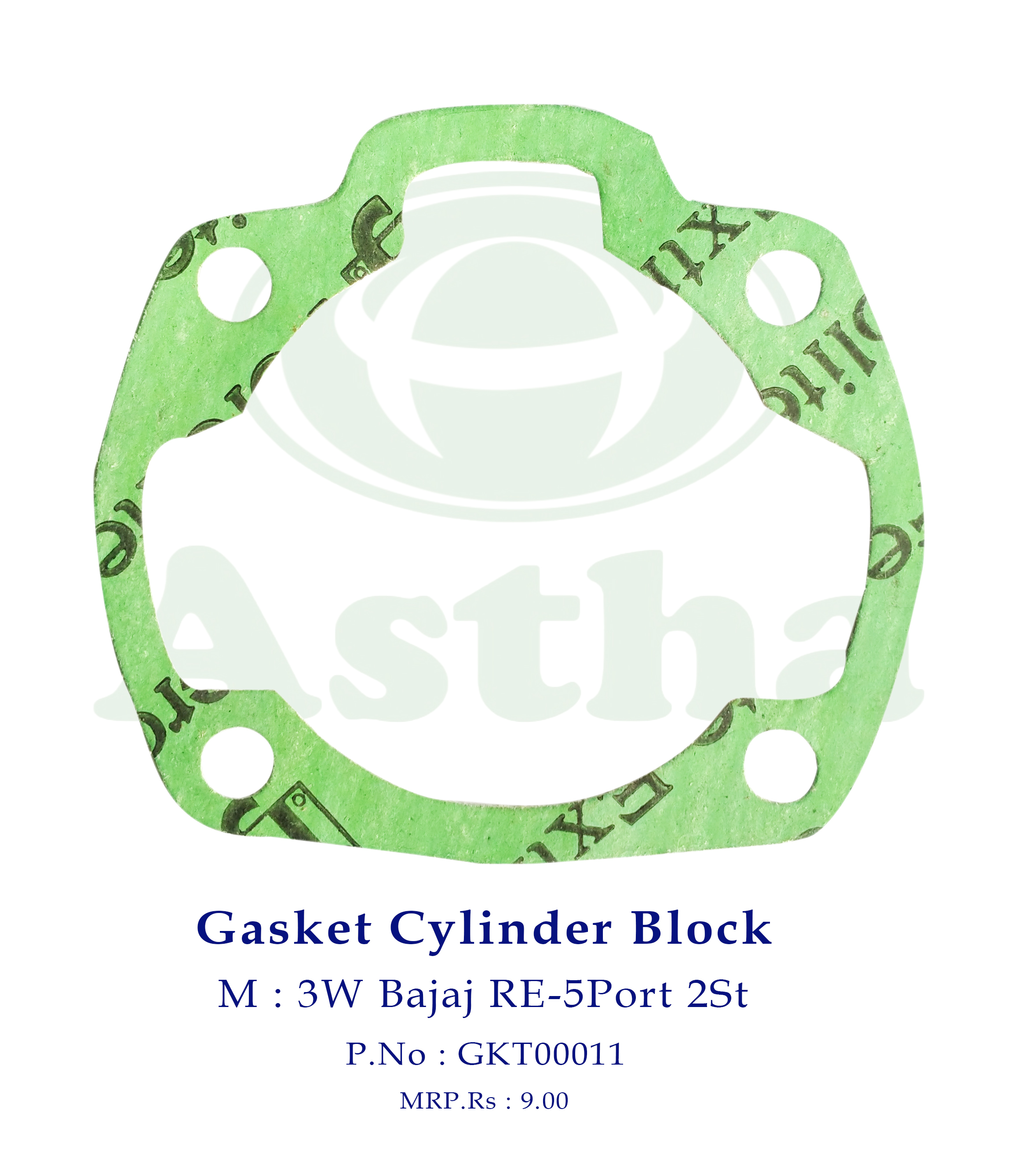 Gasket Cylinder Block 3W Bajaj RE 5-Port 2St O/M
